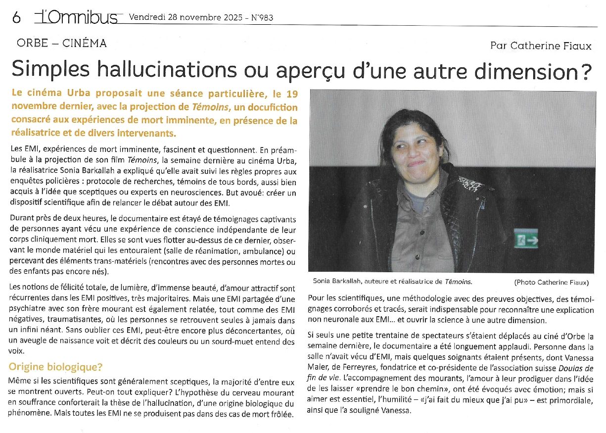 Projection du film Témoins dans l&rsquo;Obnibus